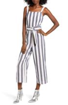 Women's The Fifth Label Stripe Crop Jumpsuit, Size - Blue