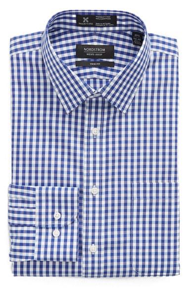 Men's Nordstrom Men's Shop Smartcare(tm) Trim Fit Check Dress Shirt
