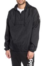 Men's Reebok Half Zip Hooded Pullover, Size - Black