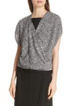 Women's Eileen Fisher Surplice Top, Size - Black