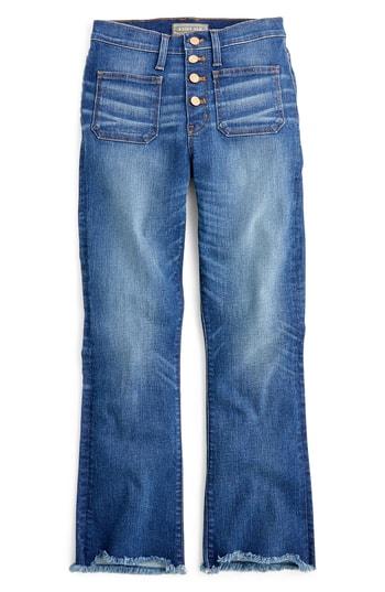 Women's J.crew Point Sur High Rise Demi Bootcut Jeans - Blue