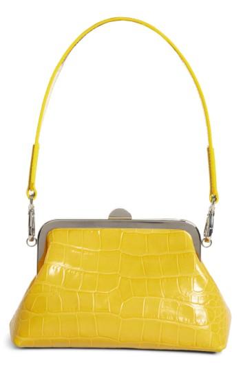 Marques'almeida Croc Embossed Leather Handbag - Yellow