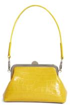 Marques'almeida Croc Embossed Leather Handbag - Yellow