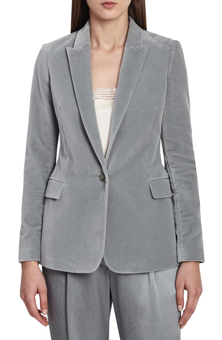 Women's Reiss Brie Velvet Blazer Us / 4 Uk - Blue