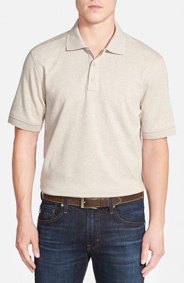 Men's Nordstrom Men's Shop Regular Fit Interlock Knit Polo, Size - Beige