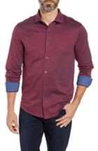 Men's Bugatchi Regular Fit Knit Sport Shirt, Size - Purple