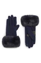 Women's Echo Faux Fur Cuff Touchscreen Gloves - Blue