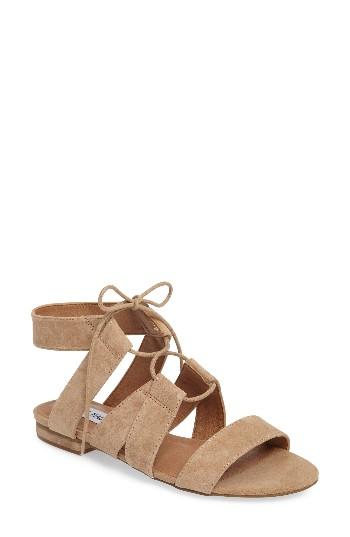 Women's Steve Madden August Ghillie Sandal .5 M - Beige