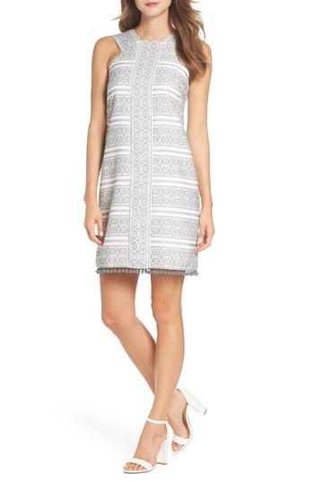Women's Maggy London Floral Jacquard Shift Dress - White