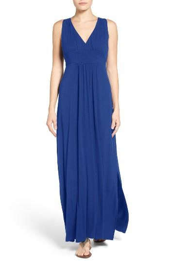 Petite Women's Caslon Knit Maxi Dress P - Blue
