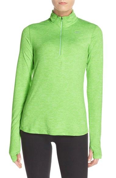 Women's Nike 'element' Dri-fit Half Zip Performance Top - Green