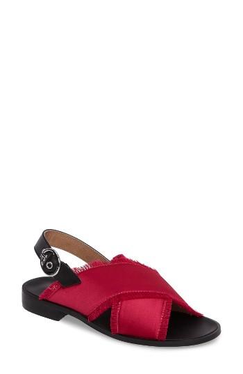 Women's Shellys London Endy Fringed Cross Strap Sandal Eu - Pink
