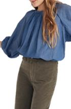 Women's Madewell Denim Tie Back Top - Blue