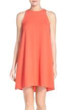 Women's Charles Henry Crepe Sleeveless Dress - Coral