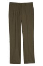Men's Santorelli Flat Front Solid Wool Trousers - Brown