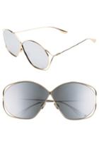 Women's Dior Stellaire 2 68mm Oversize Butterfly Sunglasses - Gold/ Silver
