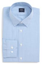Men's John W. Nordstrom Trim Fit Check Dress Shirt - 33 - Blue