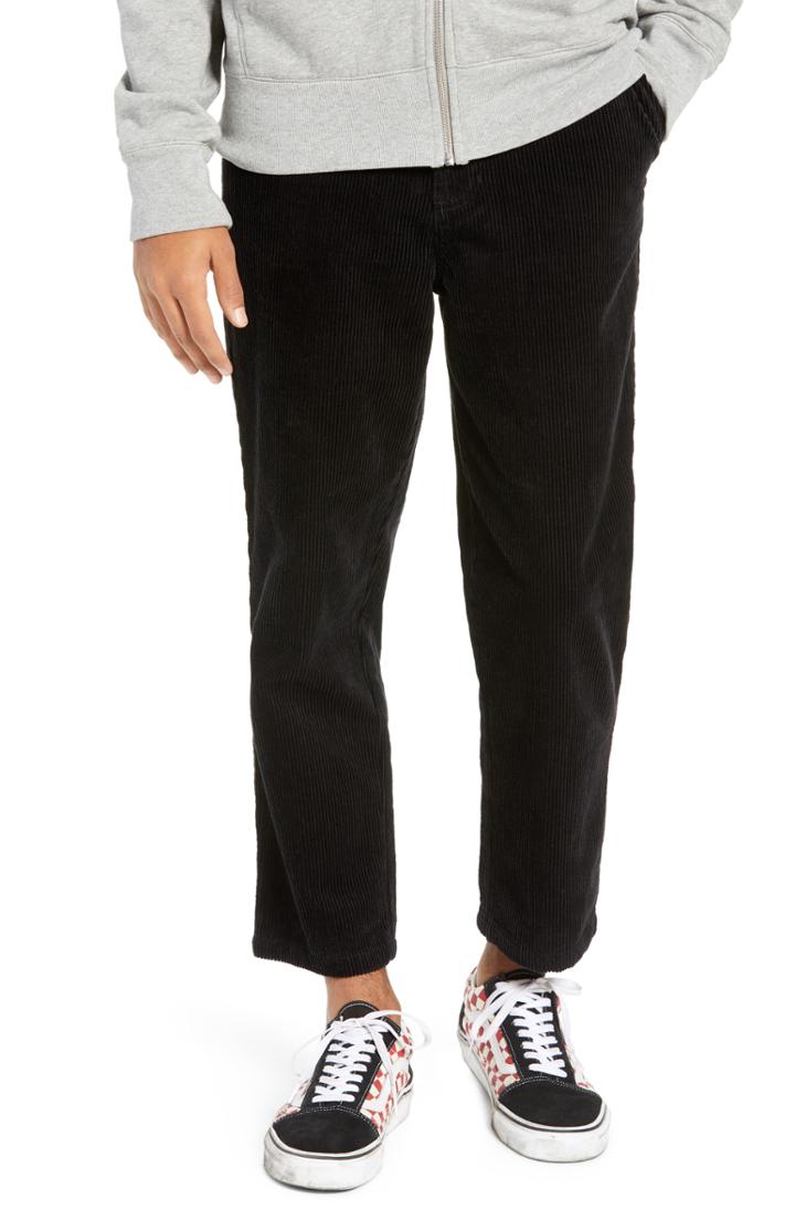 Men's Wesc Iggy Wide Wale Cotton Corduroy Straight Leg Pants - Black