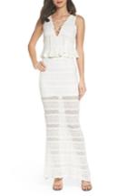 Women's Foxiedox Makayla Peplum Lace Maxi Dress - Ivory