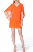 Women's Tahari Capelet Shift Dress - Orange