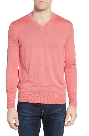 Men's Jeremy Argyle V-neck Sweater - Coral
