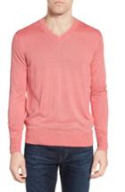 Men's Jeremy Argyle V-neck Sweater - Coral