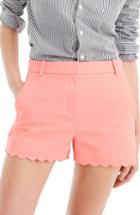Women's J.crew Fiesta Scallop Hem Stretch Cotton Shorts - Pink
