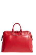 Lodis Brera Leather Briefcase - Red