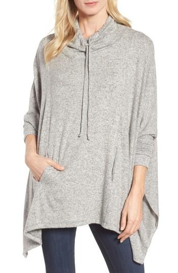 Women's Caslon Knit Poncho Top, Size - Grey
