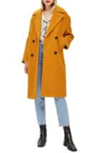 Women's Topshop Boucle Button Front Coat Us (fits Like 0) - Yellow