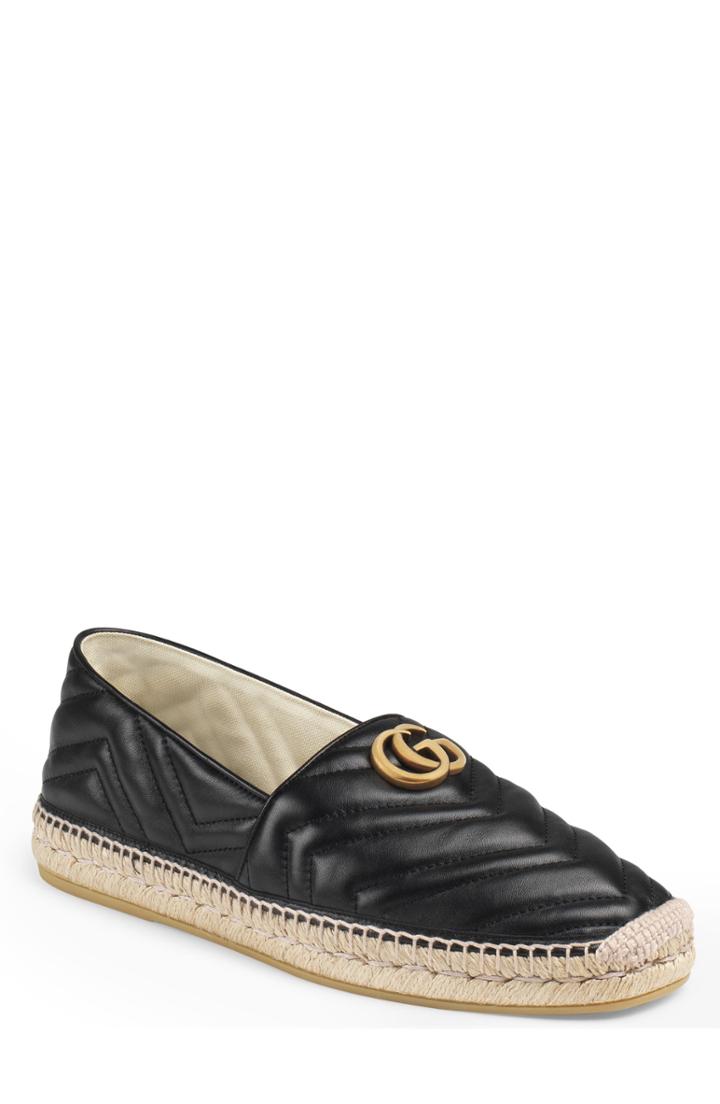 Men's Gucci Alejandro Quilted Espadrille Us / 12uk - Black