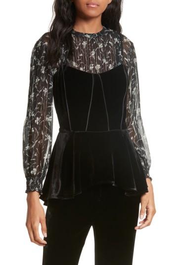 Women's Veronica Beard Sebastian Velvet Bustier Camisole - Black