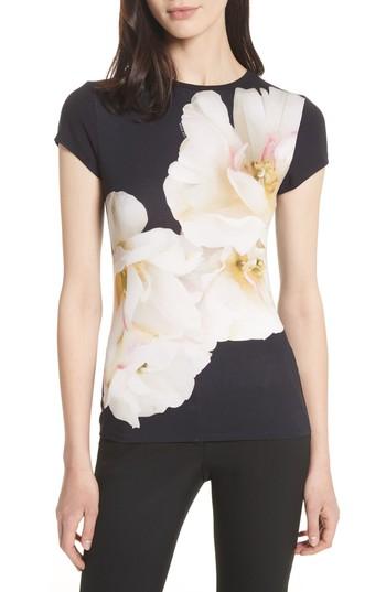 Women's Ted Baker London Gardenia Fitted Tee - Blue