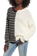 Women's Bp. Colorblock Cotton Sweater, Size - Black