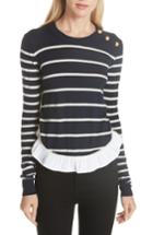 Women's Veronica Beard Ollie Ruffle Hem Sweater - Blue