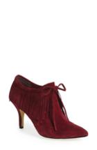 Women's Bella Vita 'diem' Fringe Suede Bootie .5 N - Red