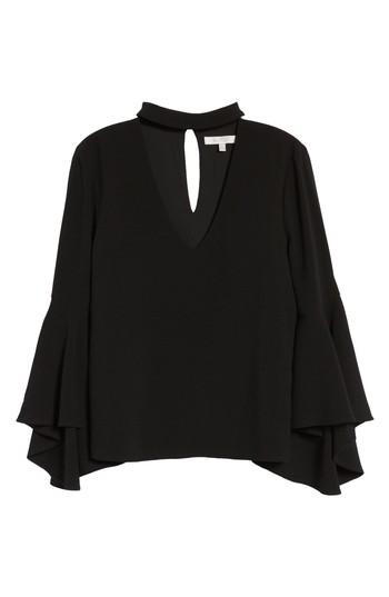 Women's Wayf Ryan Lace Choker Bell Sleeve Top - Black