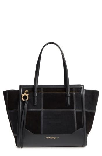 Salvatore Ferragamo Medium Amy Patchwork Leather Tote - None