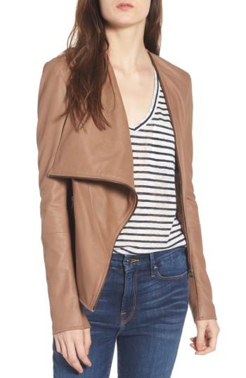 Women's Lamarque Cascade Leather Jacket - Beige