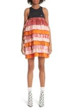 Women's Marine Serre Hybrid Pleated Short Dress - Orange