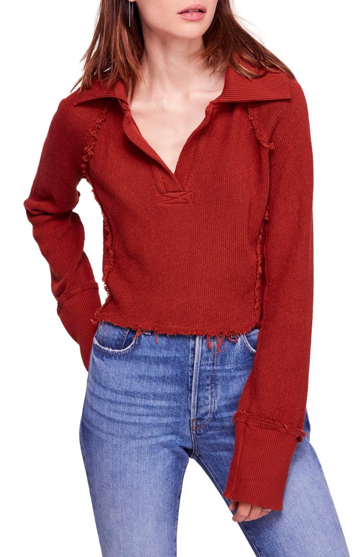 Women's Free People Darcy Knit Top - Red