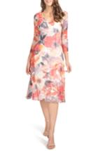 Petite Women's Komarov Chiffon A-line Dress P - Red