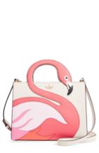 Kate Spade New York By The Pool - Flamingo Sam Leather Tote - Ivory