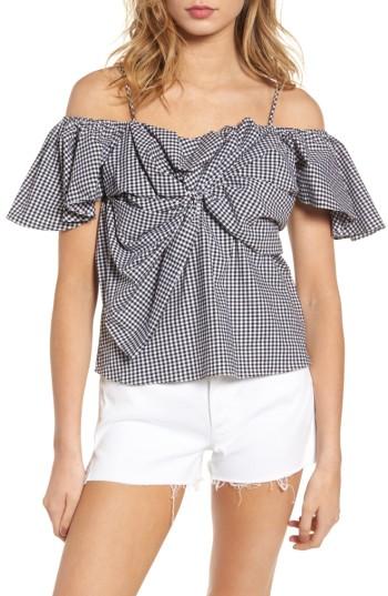 Women's Misa Los Angeles Gaelle Off The Shoulder Top - Blue