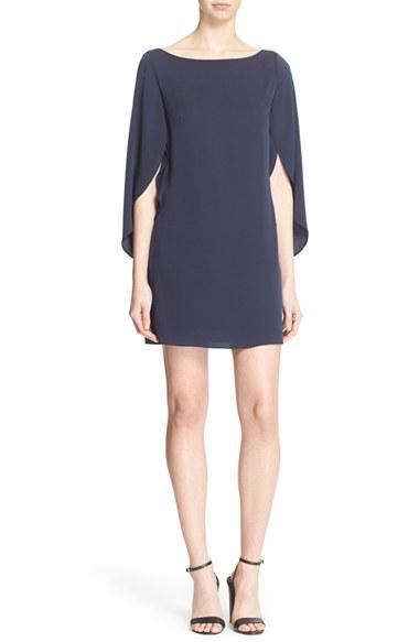 Women's Milly Butterfly Sleeve Stretch Silk Crepe Minidress
