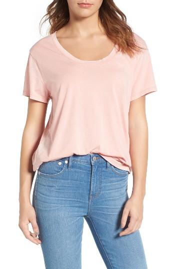 Women's Treasure & Bond Burnout Boyfriend Tee, Size - Coral