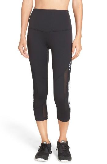 Women's Zella Sheer To There High Waist Crop Leggings - Black