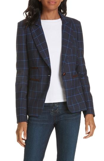 Women's Veronica Beard Keating Plaid Dickey Jacket - Blue