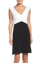 Women's Adrianna Papell Two-tone Banded Jersey Fit & Flare Dress