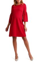 Women's Ingrid & Isabel Ponte Knit Bell Sleeve Maternity Dress - Red